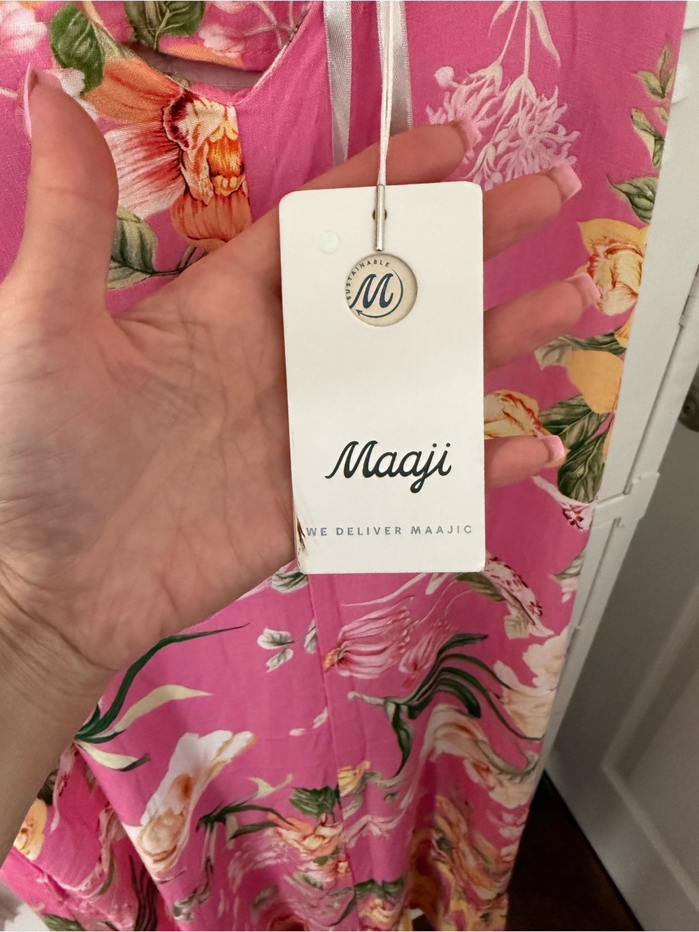 Maaji Hot Pink Tropical Floral Maxi Dress - Picture 3 of 4